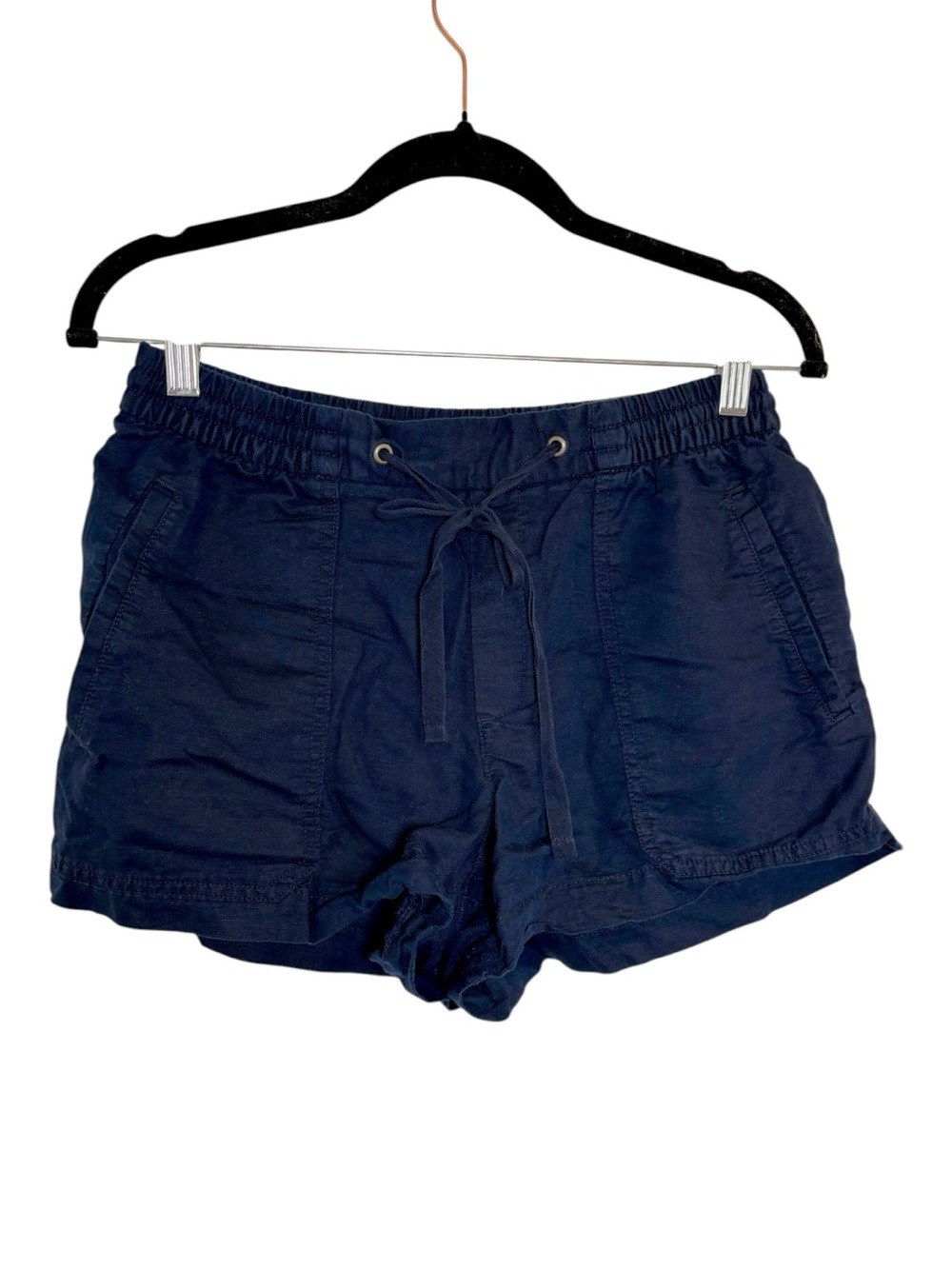 Gap Navy Linen Cotton Pull-On Shorts Coastal Preppy Utility Small